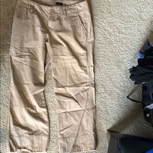Khaki crop chinos